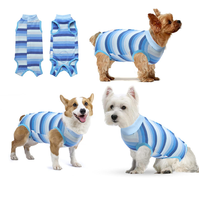 oUUoNNo Recovery Suit for Puppy Dog Surgical Recovery Suit for Abdominal Wounds or Skin Diseases Male Female Anti Licking Dog Onesies Pet Surgery Suit,Substitute E-Collar & Cone (S, Blue) S - PawsPlanet Australia