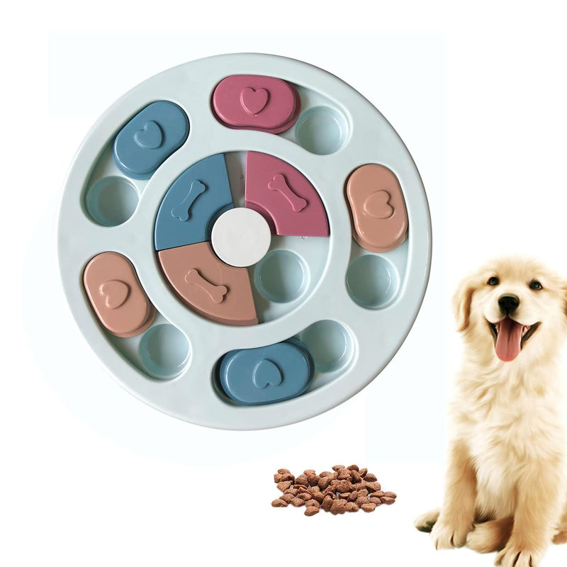 SUOXU Dog Puzzle Slow Feeder Dog Toy, Puppy Treat Dispenser Feeder Toy, Interactive Dog Puzzle Feeder Dog Training Improve IQ Puzzle Dog Bowl (Blue) Blue - PawsPlanet Australia