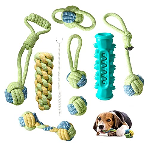 Dog Chew Toy Set, Durable Dog Pet Rope Toys, Puppy Toys Teething Set Cotton Dog Chew Toys for Puppies Small Medium Dogs 8 Pack - PawsPlanet Australia