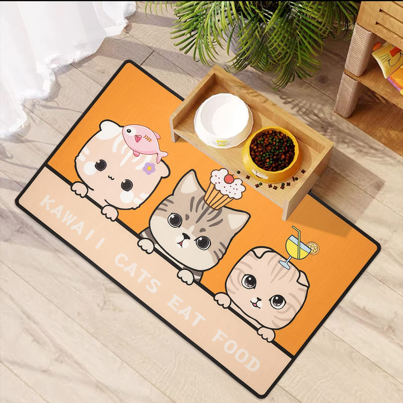 Waterproof Cat Dog Lovely Feeding Pet Mats Pet Food Bowl Placement for Puppy Kitten Dish, 40x60cm - PawsPlanet Australia