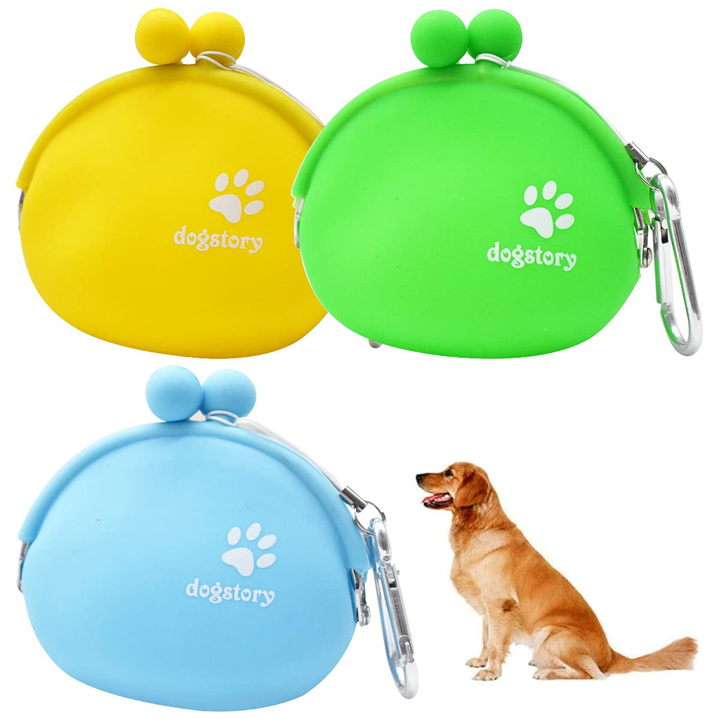 Tianher Dog Cat Treat Pouch, 3 Pcs Silicone Cat Dog Training Bag Portable Pet Food Container Treat Bags Storage Pouch with Hook for Dog Travel and Training - PawsPlanet Australia