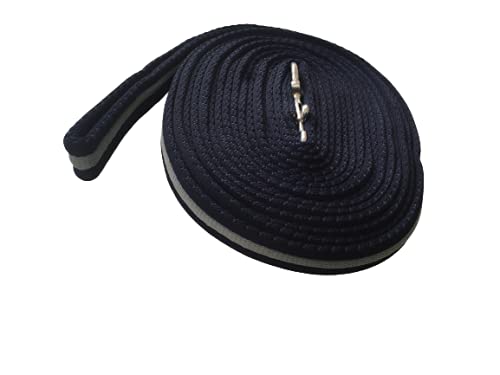 Cwell Equine Soft Cushion Horse Lunge Line Large Dog Training Lead 8 meter NAVY/GREY - PawsPlanet Australia