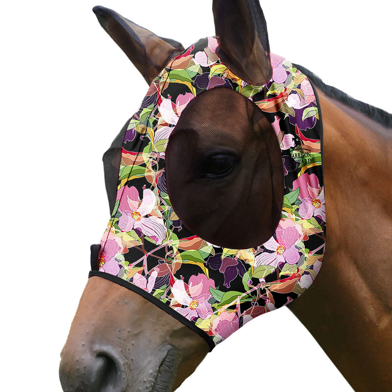 Harrison Howard Superior Comfort Horse Fly Mask with Soft Mesh UV Protection for Horse-Blossom Vibe L Blossom Vibe - PawsPlanet Australia