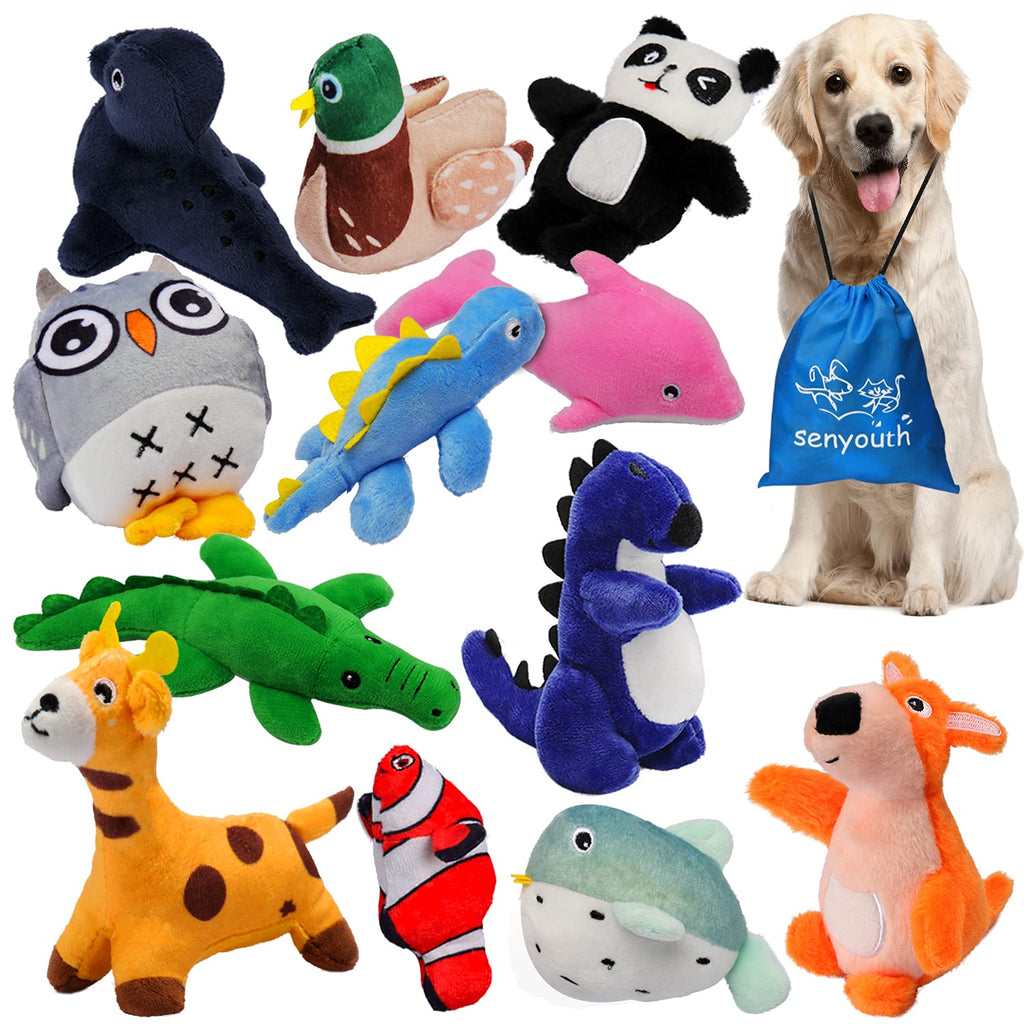 senyouth Squeaky Dog Toys, 12 Pcs Small Dog Toys Bulk with Squeakers, Dog Chew Toys Pack for Puppies Teething, Interactive Cute and Soft Cotton Puppy Toys, Pet Toy for Small / Medium Dog Toys - PawsPlanet Australia
