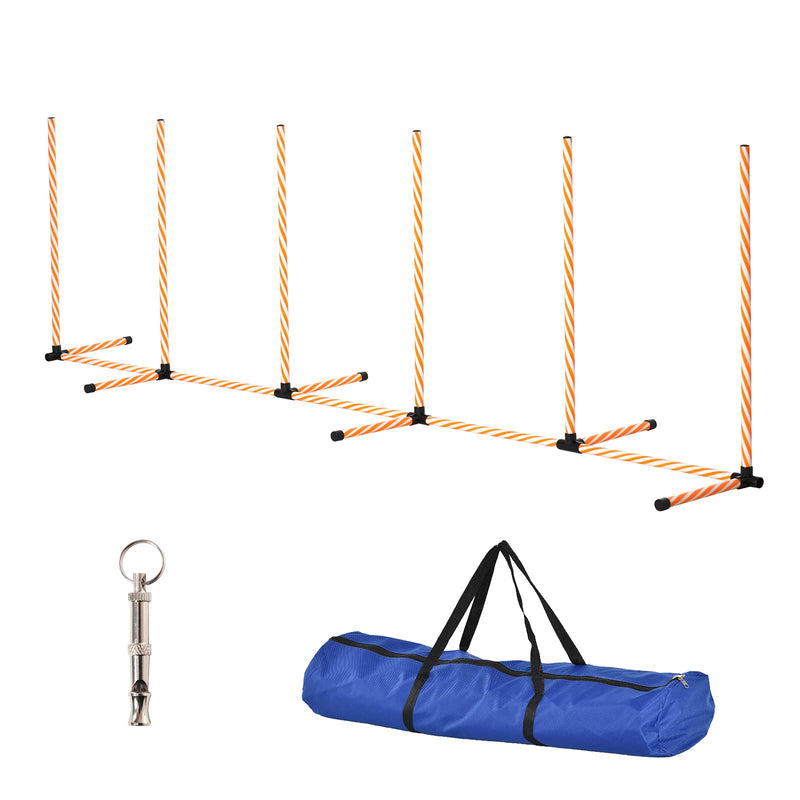 PawHut Dog Agility Training Equipment Pet Play Run Obstacle w/Weaves Poles Whistle Carrying Bag Outdoor Games Exercise - PawsPlanet Australia