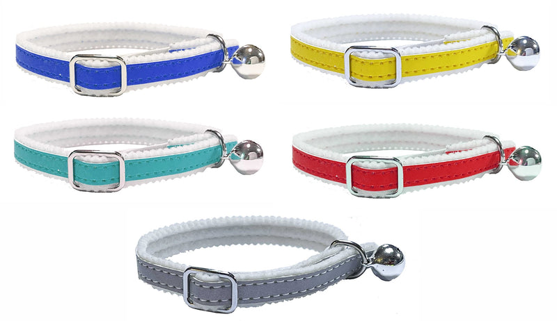 Cat / Kitten Reflective Collar with Safety Elastic, Bell (Blue) Blue - PawsPlanet Australia