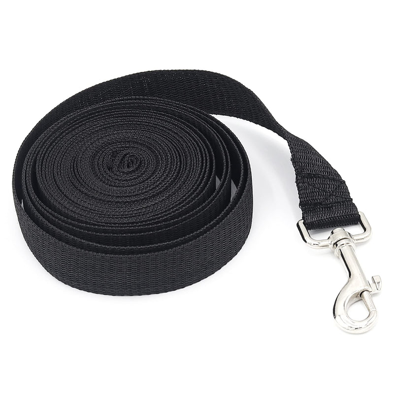 Dog Training Lead Leash Extra Long Line, 5m Nylon Leash for Large, Medium & Small Dogs - Great for Pet Recall Training Obedience, Running, Camping, Backyard Strong lead with Metal Component (Black) Black - PawsPlanet Australia