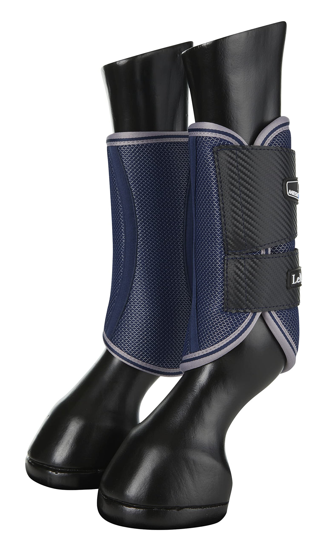 LeMieux Carbon Mesh Wrap Horse Boots Pairs in Navy with Stretch Cotton Inner Lining for Front & Hind Legs - Tendon Protection - Small - PawsPlanet Australia