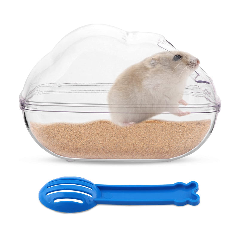 Hamster Sand Bathroom Sand Bath Container Small Pet Bathtub Sauna Toilet Washroom Box with Shovel Small Animal Bathroom Hamster Bathroom Pet Washroom Box for Syrian Gerbil Dwarf Guinea Pig Rat Mice S S (Pack of 1) - PawsPlanet Australia