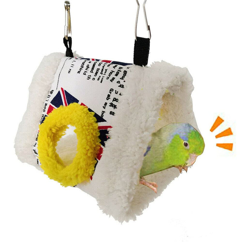 NganSuRong Bird Nest Parrot Hanging Hammock Soft Warm Plush Cage Swing Cave House Bed Hut Tent For Cockatoo Macaw African Budgie Parakeet Cockatiel Lovebird Finch,12x16x12cm - PawsPlanet Australia