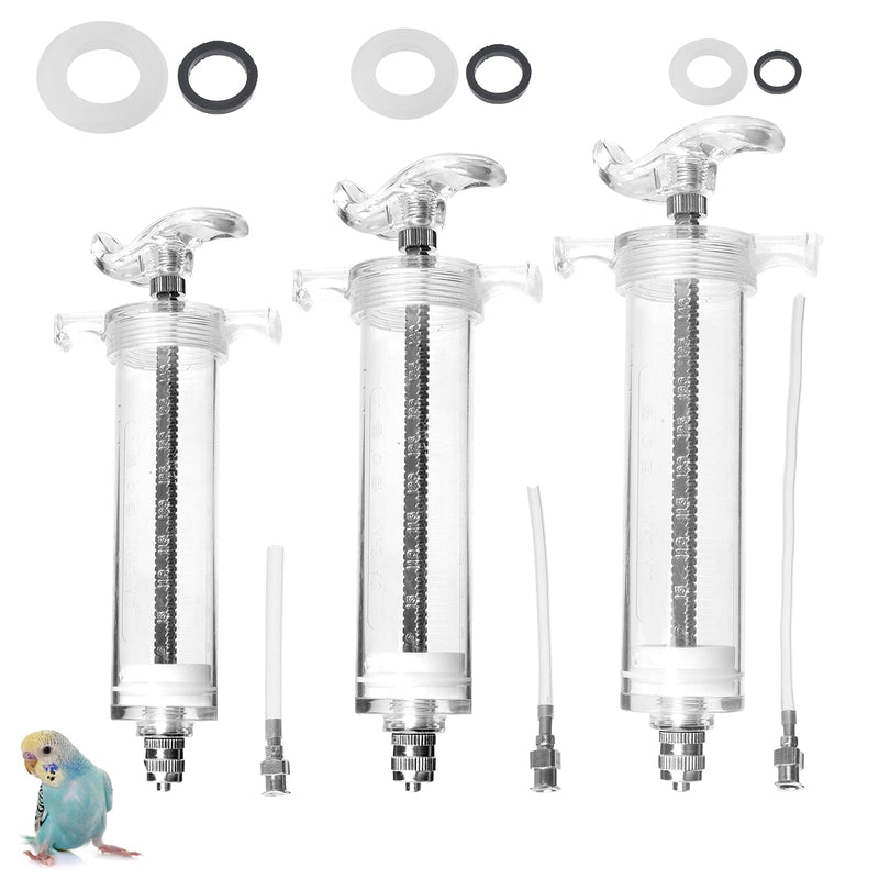 TIANTIAN 3 PCS Baby Birds Feeding Syringe Feeding Tubes for Baby Birds used for Pet Sick Bird Parrot Feed Milk or Medicine,with 3 Curved Tubes 50ml,20ml,10ml - PawsPlanet Australia