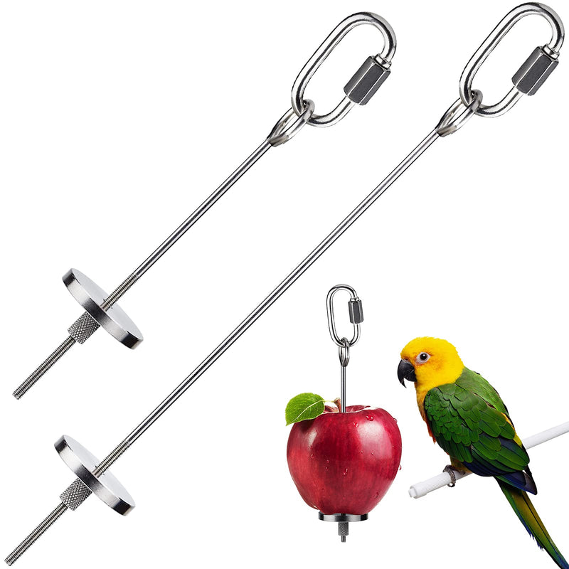 2 PCS Bird Fruit Holder Bird Veggies Skewer Fruit Holder Stainless Steel Hanging Feeder Chain Food Feed Tool for Parrot Hens Pet Chicken Bird?2 Sizes? - PawsPlanet Australia