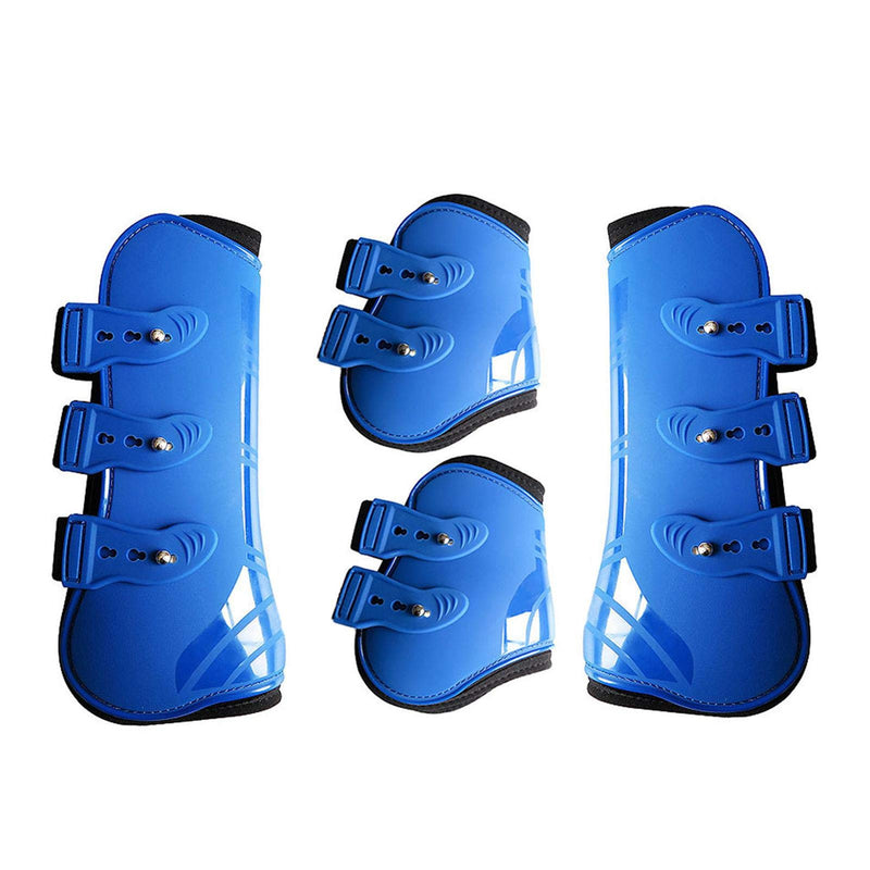 Horse Tendon Boots, Front Jumping Tendon and Hind Fetlock Horses Boots, Adjustable Lightweight Horse Riding Equestrian Equipment for Riding Shock Absorbing Jumping Competition Protection(Blue,size:M) M Blue - PawsPlanet Australia