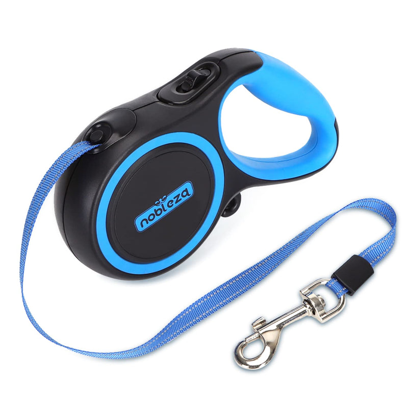 Nobleza Retractable Dog Lead 10FT/3M, Extendable Dog Leads with Anti-Slip Handle, No-Tangle Strong Nylon Tape Dog Leash for Small Medium Dogs up to 10kg, Blue 3m - PawsPlanet Australia