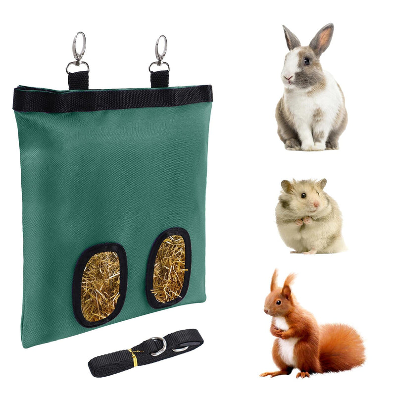 Rabbit Hay Feeder Bag Guinea Pig Rabbit Hay Bag Hanging Feeder Bag for Small Animals Rabbit Guinea Pig Chinchilla Hamsters Army Green Army Green - PawsPlanet Australia