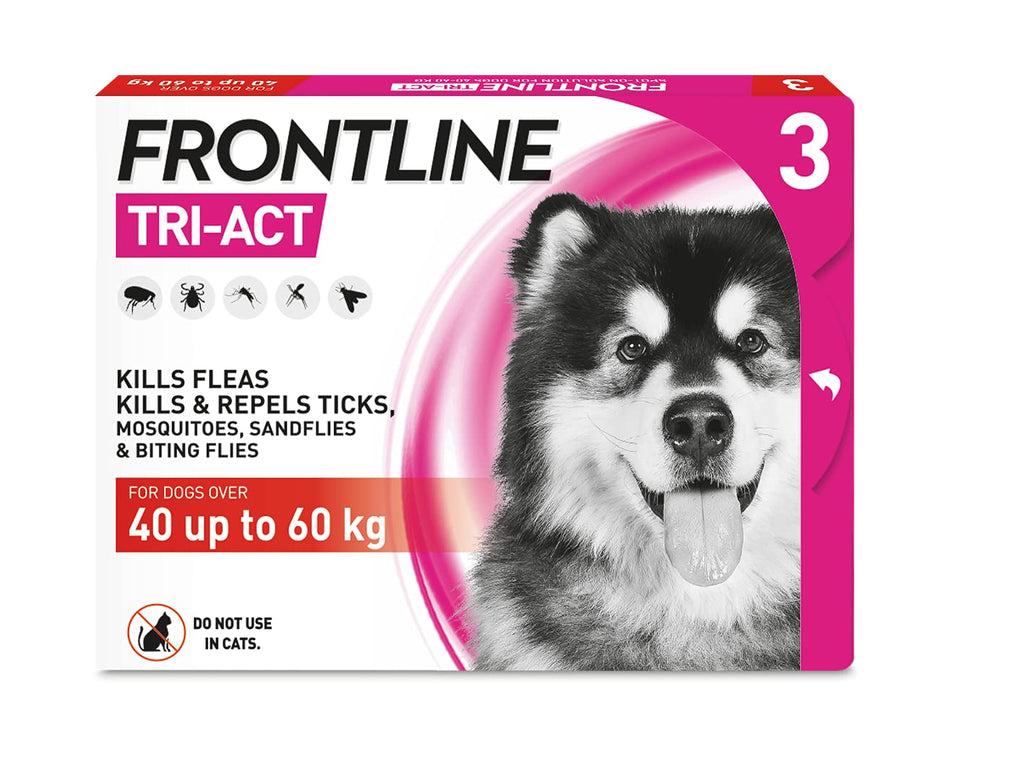 FRONTLINE Tri-Act Flea & Tick Treatment for Dogs 3 Pipettes Per Pack (Extra Large Dog) - PawsPlanet Australia
