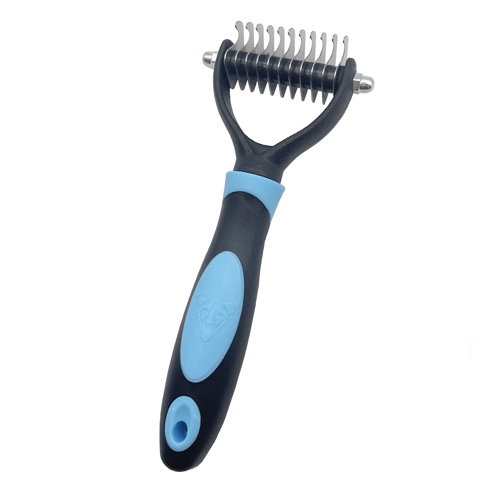 sinzau Dematting comb, Pet Grooming Tool to Remove Loose and Knotted Hair, for Cats, Dogs, Rabbits, Blue - PawsPlanet Australia