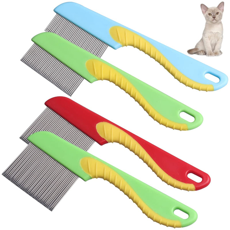Zliger 4 Pieces Dog Flea Combs Pets Grooming Comb Flea Comb to Remove Fleas Flea Removal Grooming Comb for Cats Dogs - PawsPlanet Australia