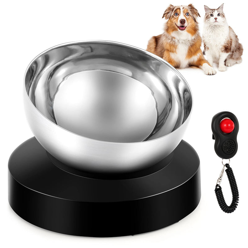 Elevated Dog Cat Bowls: 15° Tilted raised Stainless Steel Cat Bowl, Anti-slip Design of the Base, Suitable for puppy and Kitty (Black） Black - PawsPlanet Australia