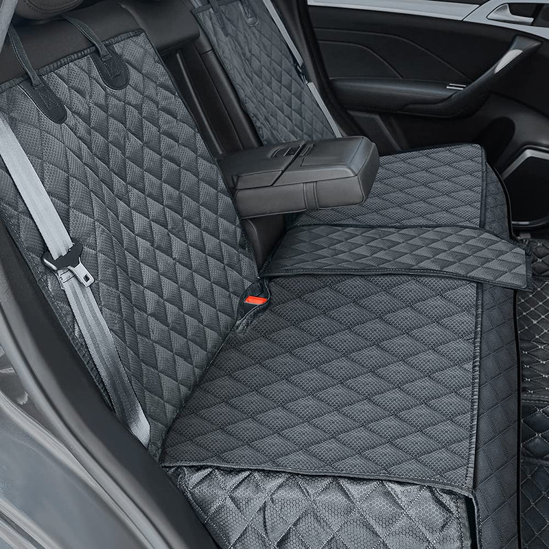Dog Car Seat Cover for Back Seat Cover Non Stick Fur Rear Seat Protector for Kids Nonslip Water Proof Durable Bench Seat Cover for PEt Truck SUV bench dog car seat cover Black - PawsPlanet Australia