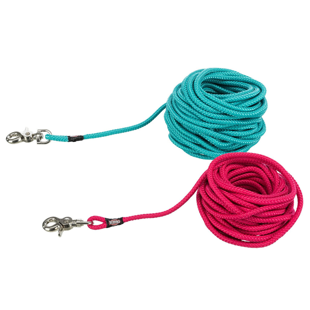 Trixie Tracking Lead, Round, Discharge Carabiner, S-L: 10 m/ø 6 mm, Fuchsia, Tracking - PawsPlanet Australia