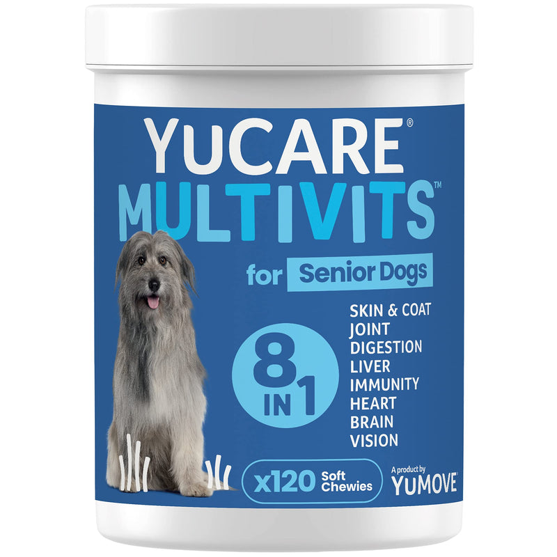 YuCARE MultiVits Supplement for Senior Dogs | 8-in-1 Daily Vitamins for Dogs Aged 8+ | 120 Multivitamin Chew - PawsPlanet Australia