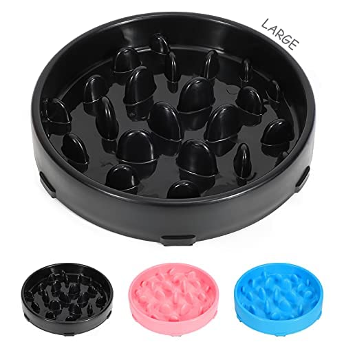 JASGOOD Large Slow Feeder Dog Bowl non Slip Slow Eating Dog Bowls Stop Bloat Puzzle Maze Fun Feeder Dishes Large Dog Food Bowl.Black A-Big Black - PawsPlanet Australia