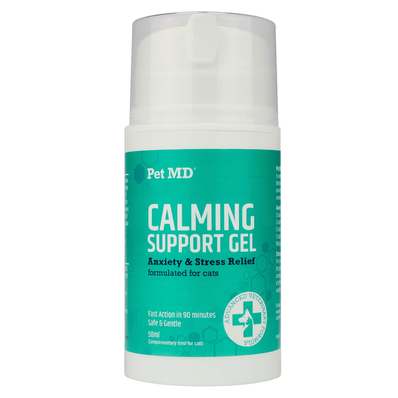 Pet MD Calming Support Gel for Cats - Cat Anxiety Relief - Anti Stress Cat Relaxer - Cat Calming Products - Calm Cat Gel - Salmon Flavor - 50 mL - PawsPlanet Australia
