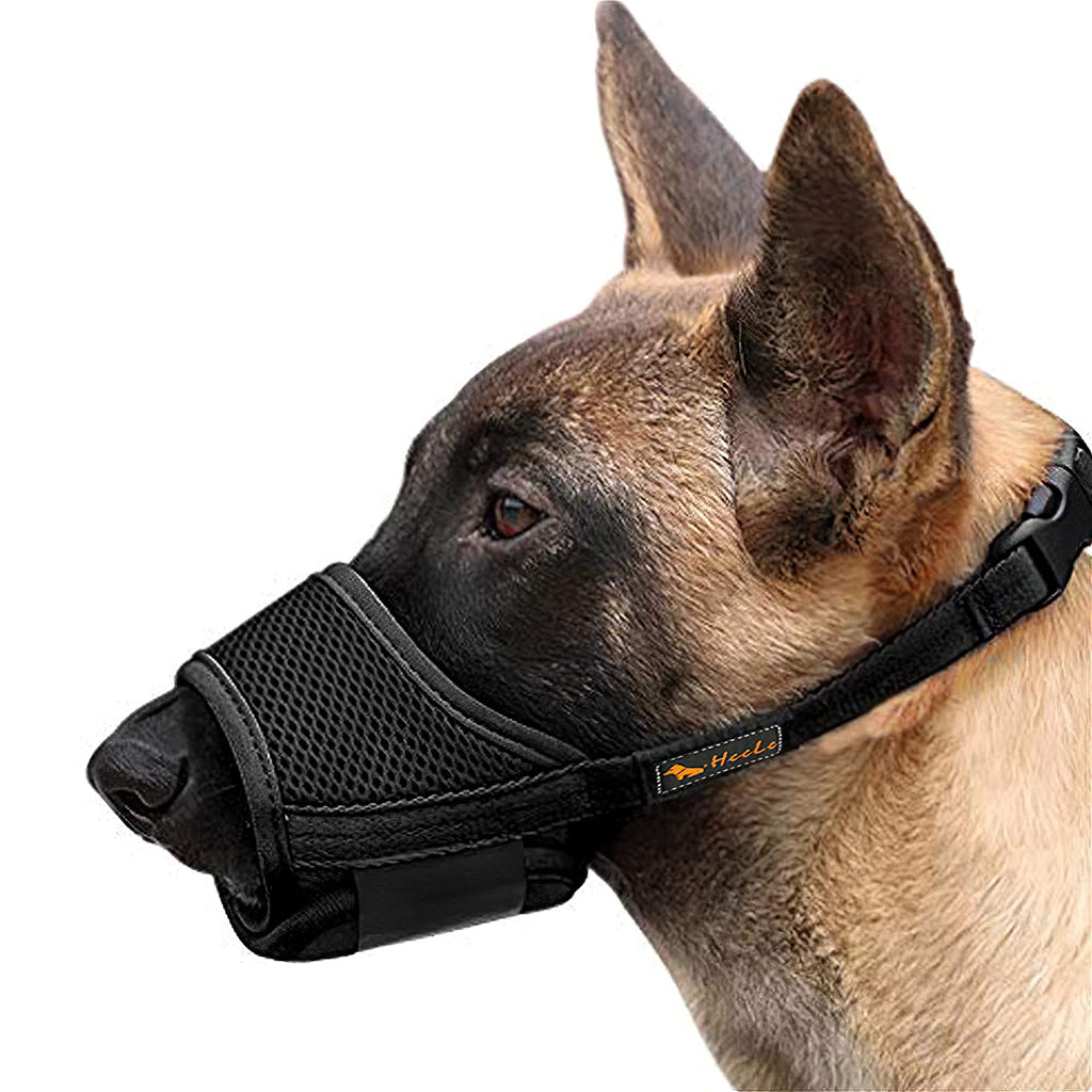 HEELE Dog Muzzle Breathable Mesh and Durable Nylon Dog Muzzle with Adjustable Loop and Soft Pad Dog Training Muzzle Prevent for Barking Biting and Chewing (Black, XS) Black - PawsPlanet Australia