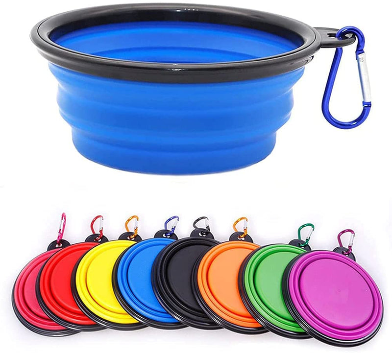 Collapsible Dog Bowl,Collapsible Dog Water Bowls for Cats Dogs, Portable Pet Feeding Watering Dish,Portable Dog Water Food Bowl with Carabiner (Small, Blue) Small(350ML) - PawsPlanet Australia