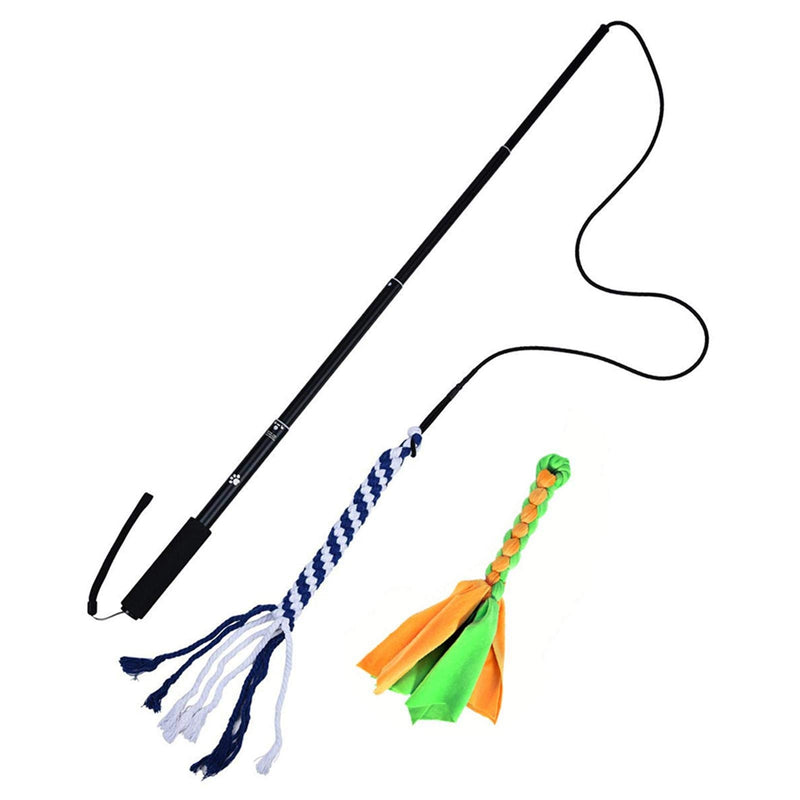 Dog Flirt Pole for Dogs Large Dog Teaser Pole Lure Stick Dog Training, Outdoor Lure Stick Extendable Pet Training Chewing Rope(Black,size:L) - PawsPlanet Australia