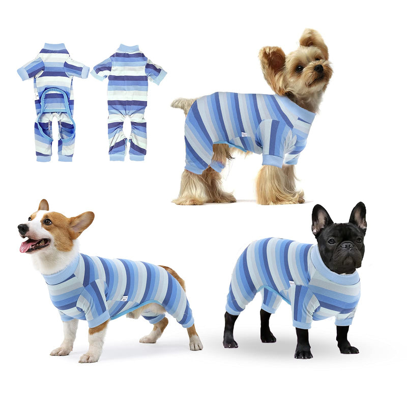 Hipet Dog Onesie After Surgery Dog Surgical Recovery Suit Female Male for Abdominal Wounds, Bodysuit With Sleeve Prevent Licking Biting Shedding E-Collar Alternative Pajamas For Small Medium Dog S Blue - PawsPlanet Australia