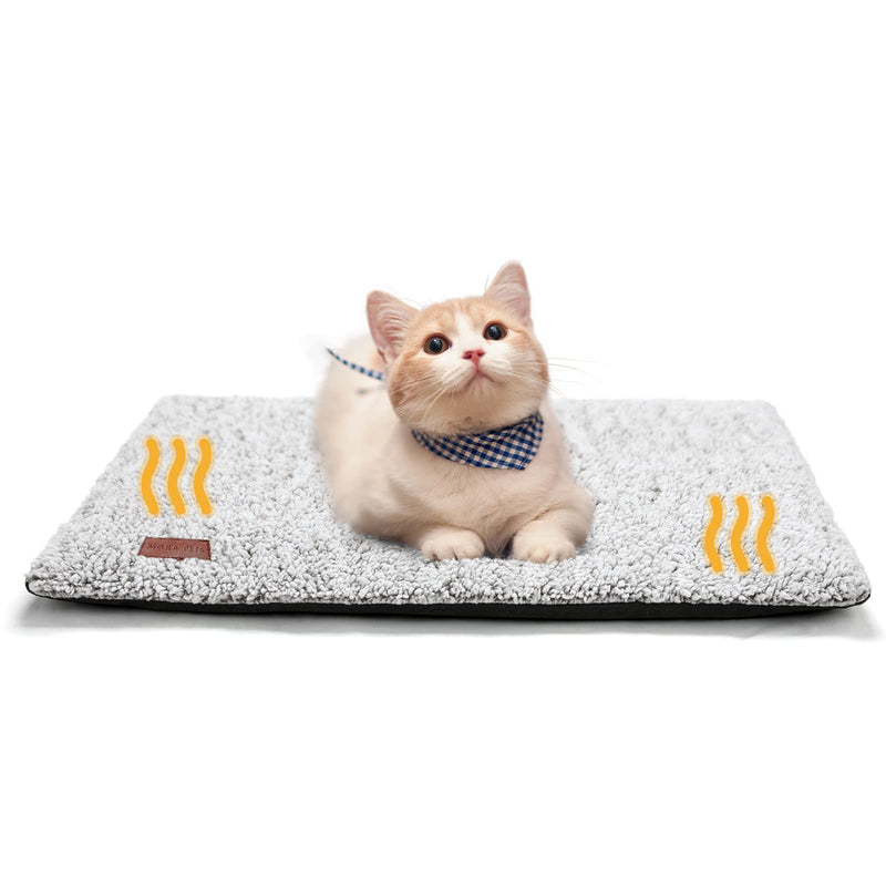 Cat Bed Self Heating Pet Pad Blanket Self Warming Dog Blanket Cushion Extra Warm Self Heated Cat Pad Thermal Pet Mat for Indoor Outdoor Cats with Removable Cover Non-Slip Bottom Washable 61 x 46 cm S 61x46CM - PawsPlanet Australia