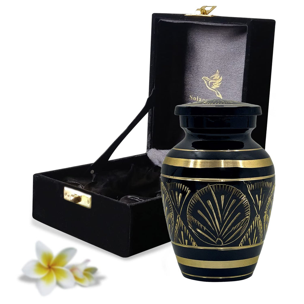 Black Urn Keepsake - Small Cremation Urn with Premium Box & Bag - Mini Urn for Ashes - Honour Your Loved One with Memorial Keepsake Urn Black - Perfect Funeral Urn for Human Ashes Adults & Infants - PawsPlanet Australia