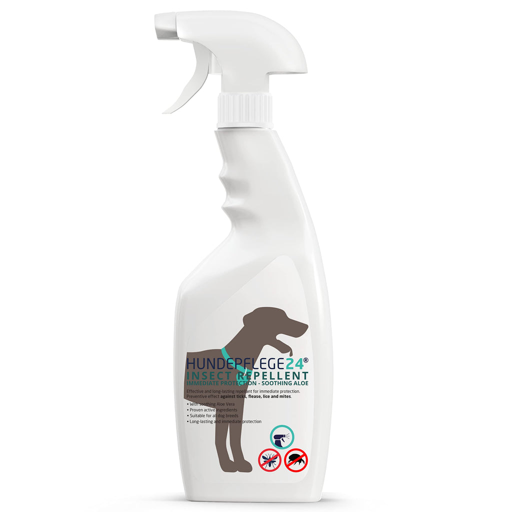 HUNDEPFLEGE24 - Dog Flea Spray for dogs & cats 500ml - Immediate protection against ticks, flease, lice & mites - Effective, immediate & long-lasting repellent with Geraniol & soothing Aloe Vera - PawsPlanet Australia