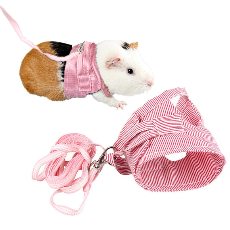 Small Animal Harness Leash Ferret Harness Outdoor Walking Vest Harness for Chinchilla Rat Squirrel Hedgehog Ferret Outdoor Walking Clothes (PInk S) - PawsPlanet Australia