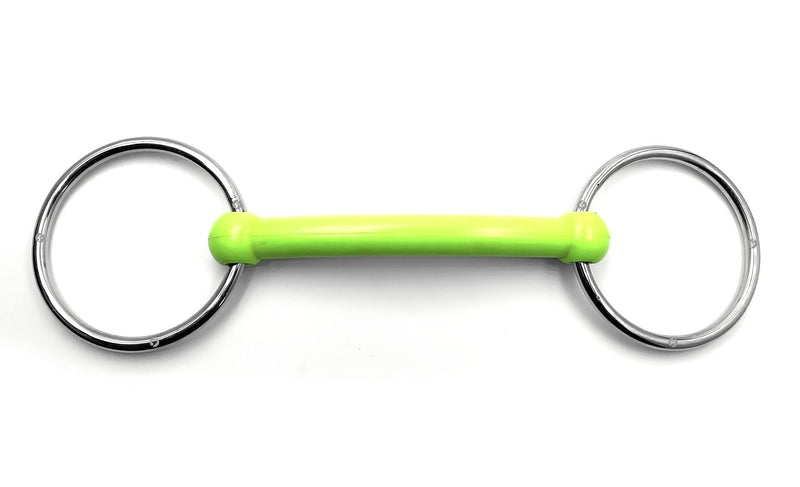 Loose Ring 3inch Ring Rubber Mouth Snaffle Horse Bit Green (4") 4" - PawsPlanet Australia