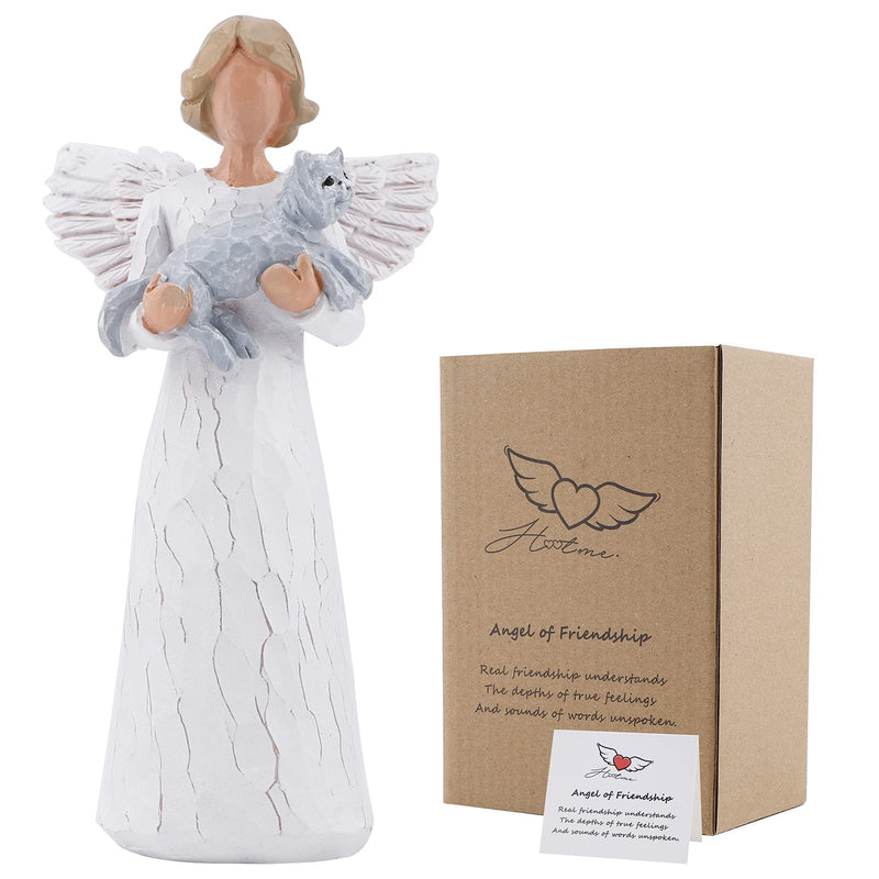 Angel Figurine of Friendship, Love My Cat Cat Memorials Gifts, Angel of Friendship Pet Loss Gifts, Passed Away Cat Gifts, Remembrance Gifts for Pet Owners Sculpted Hand-Painted Cat Angel - PawsPlanet Australia