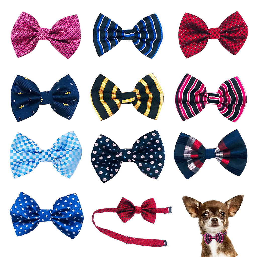 BIPY 10pcs Dog Bow Ties Adjustable Cat Bowties for Small Medium Puppy Doggy Animals Birthday Gift Party Wedding Valentine's Day Festival Pets Grooming Accessories - PawsPlanet Australia
