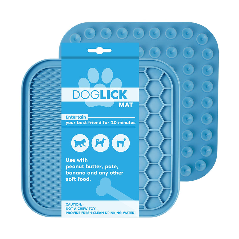 Lick Mat for Dogs 15x15 cm : Food-grade Silicone : Suction cups for grooming and showering : Slow Release Dog Feeding Mat : Use with Peanut Butter and treats - PawsPlanet Australia
