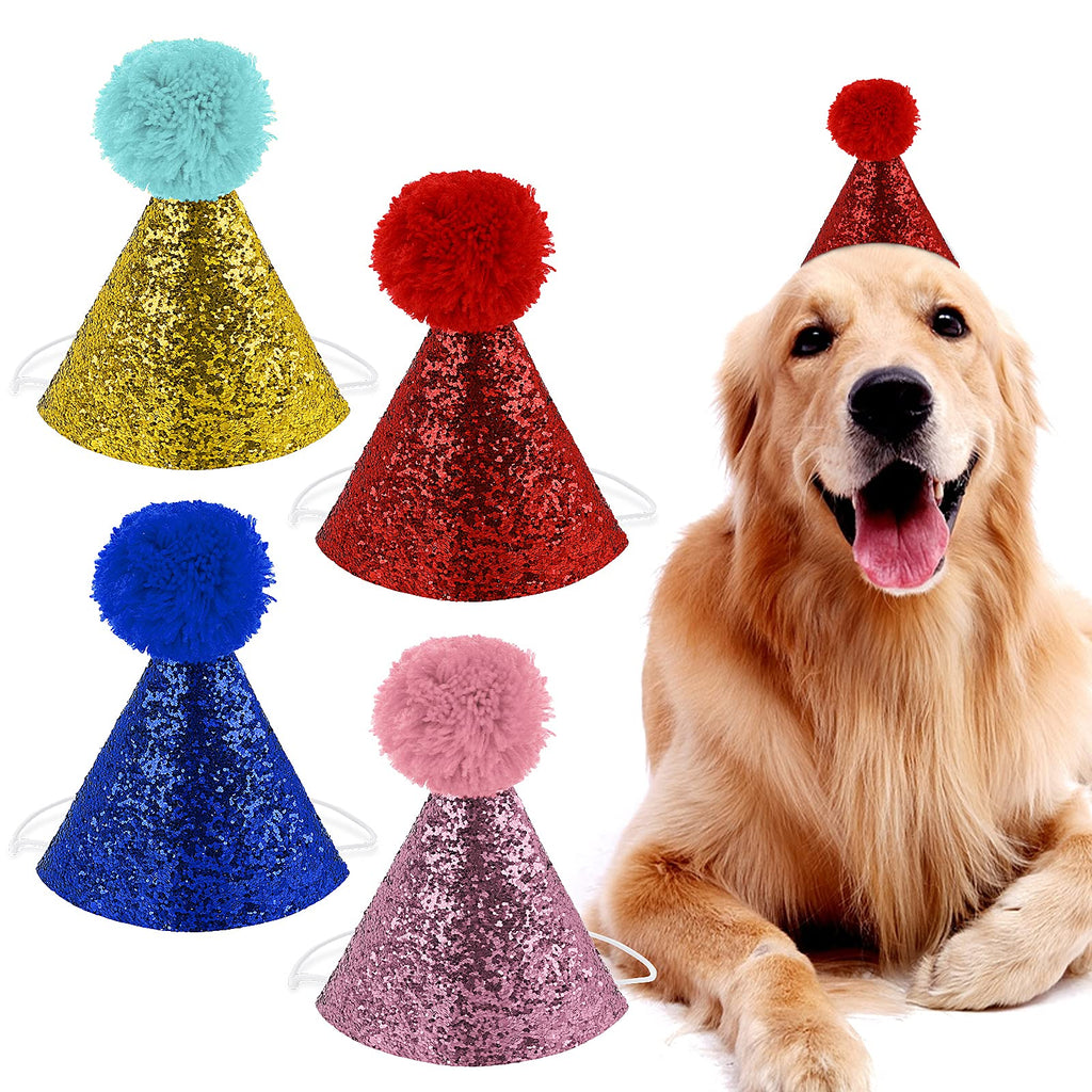 Molain Dog Birthday Hats,4 Pieces Dog Party Hats Party Decorations Accessories for Dog cat Headband hats - PawsPlanet Australia