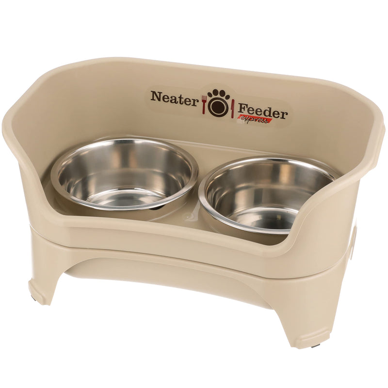 Neater Feeder Express Elevated Dog Bowls by Neater Pet Brands – Dog Bowls with Stand - Stainless Steel Food and Water Bowls – Raised Dog Bowl Set for Medium to Large Dogs, Almond M/L (for Med to Lg Dogs) - PawsPlanet Australia