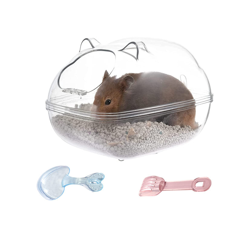Hamster Sand Bath Container Small Pet Bathtub Sauna Toilet Washroom Box with Shovel Small Animal Bathroom for Syrian Gerbil Dwarf Guinea Pig Rat Mice (Small) - PawsPlanet Australia