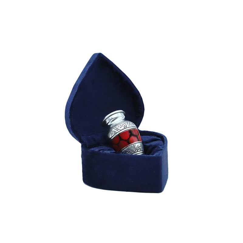 hlc Lovely Small Keepsake Urn Qnty 1 - Keepsake Urn for Human Ashes with 1 Velvet Box Bag-Mini Keepsake Urn -Beautiful Peaceful Red Brass Hand Engraved Mini Memorial Affordable Keepsake Urn (3 cu.in) - PawsPlanet Australia