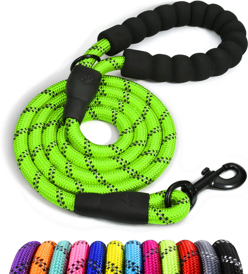 Taglory Rope Dog Lead with Soft Padded Handle, 1.2m Reflective Dog Lead and Multi-Colour for Puppy and Small Dogs, 0.8cm, Green 120x0.8 cm (Pack of 1) - PawsPlanet Australia