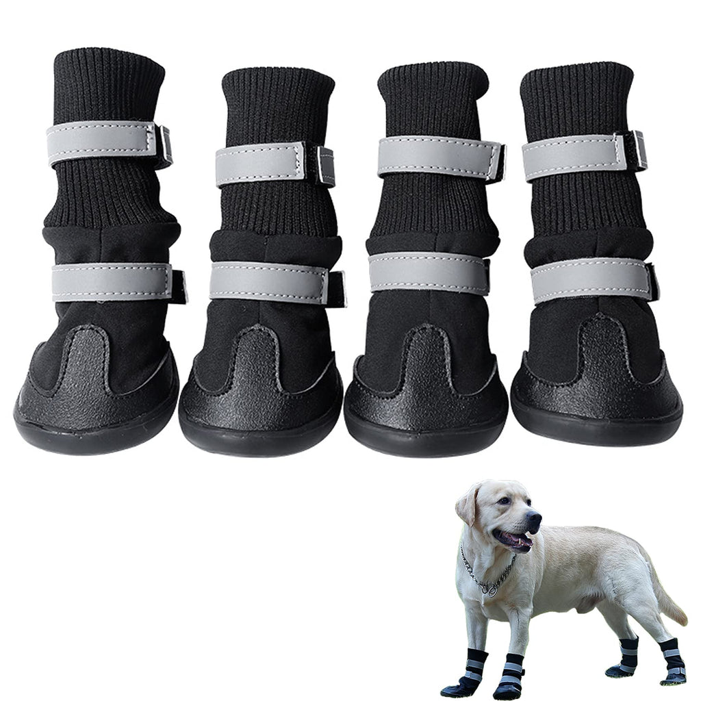 HAFRILY Dog Boots, Pet Paw Protector Suitable for outdoor walking of large, medium and small dogs, non-slip sole and adjustable elastic reflective belt (black) (M) M - PawsPlanet Australia