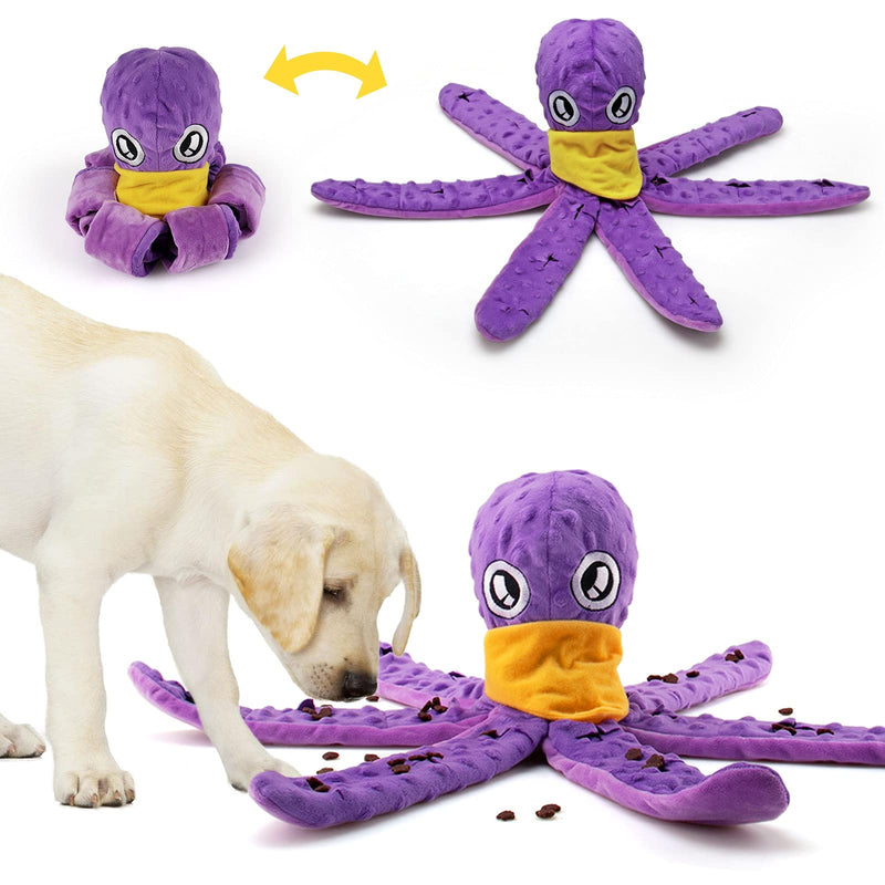 TOTARK Dog Puzzle Toys for Boredom Snuffle Toys for Puzzle & Foraging Instinct Training, Squeaky Interactive Dog Toys Snuffle Toy for Medium Large Dogs Training Game Reduce Boredom Snuffle Octopus - PawsPlanet Australia