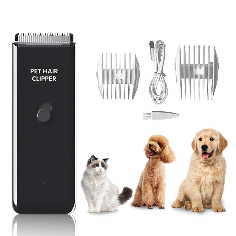 Dog Clippers Pet Grooming Kit Low Noise Shaver Portable Electric USB Rechargeable Cordless Trimmer for Dogs,Cats and Other Pets, Black - PawsPlanet Australia