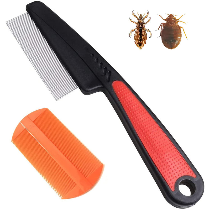 DAWRIS 2 Pcs Pet Grooming Dematting Comb, Flea Comb for Dogs and Cats to Remove Fleas, Remove Loose Undercoat, Knots, Mats and Tangled Hair - PawsPlanet Australia