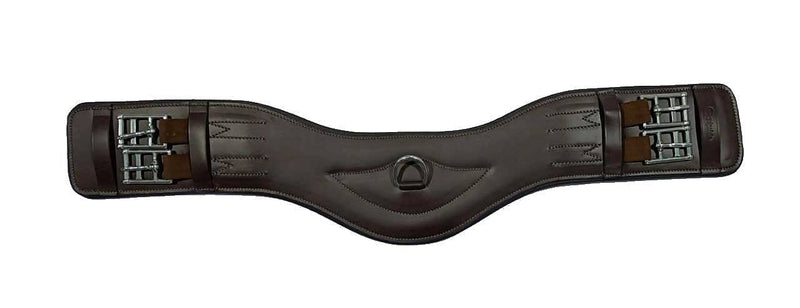 Equipride DRESSAGE GIRTH SHORT GIRTH 100% QUALITY LEATHER ROLL BUCKLES BLACK &BROWN (45 cm, Brown) 45 cm - PawsPlanet Australia